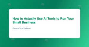 Small business owner using AI tools on laptop