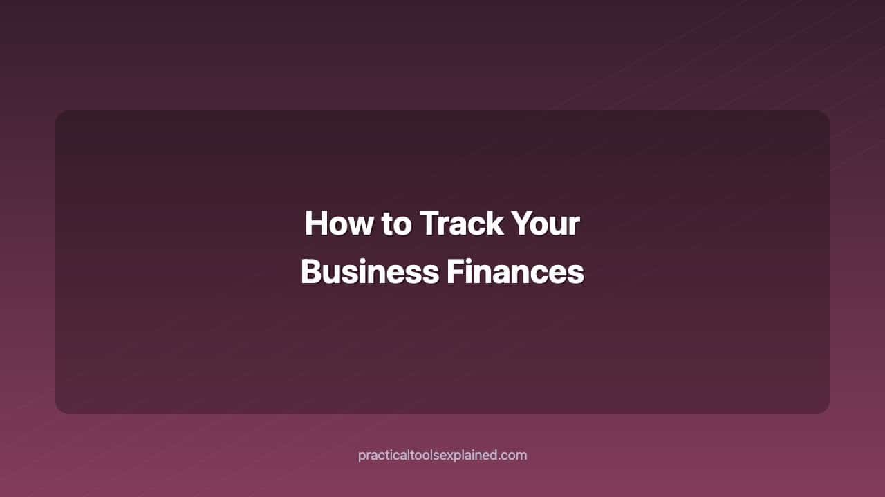 how to track your business finances