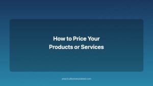 how to price your products or services