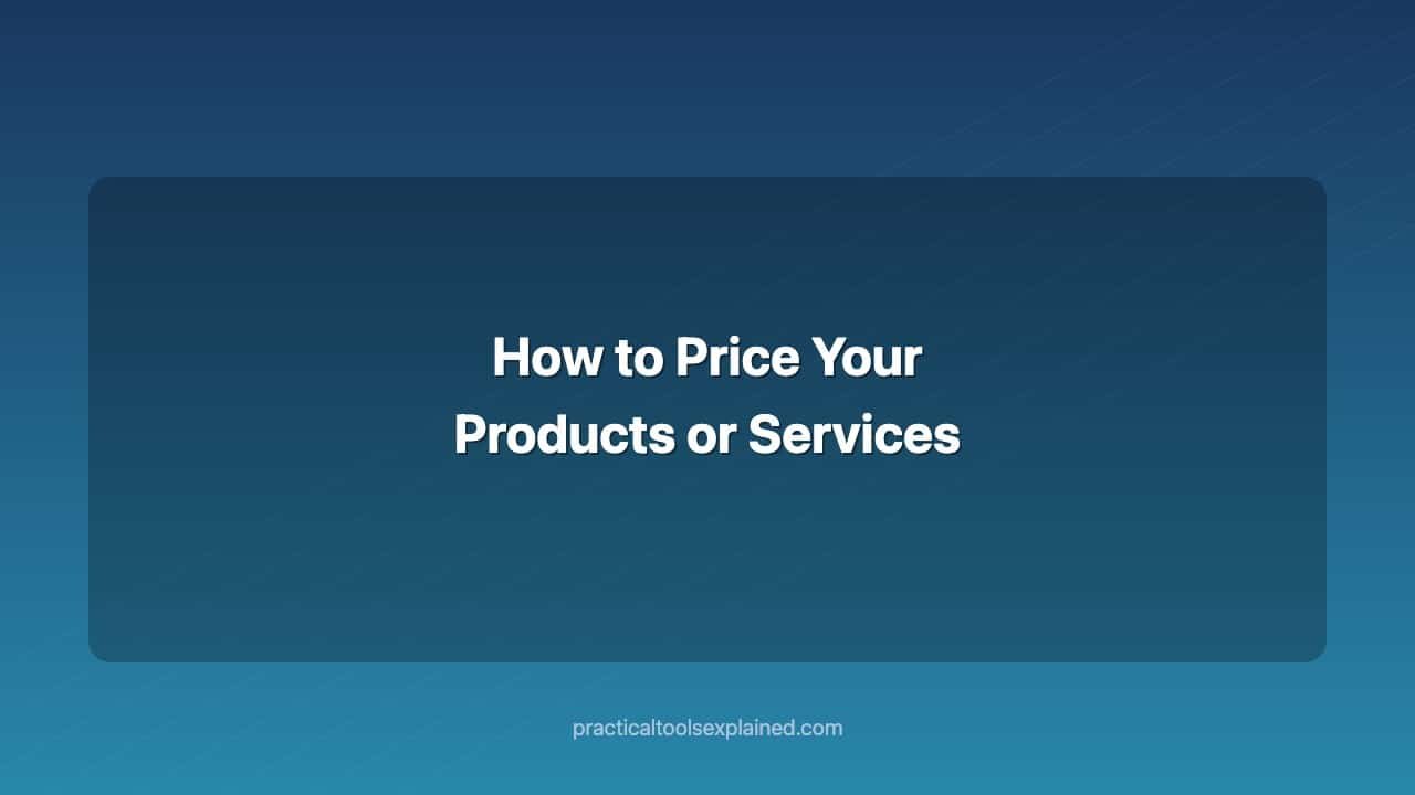 how to price your products or services