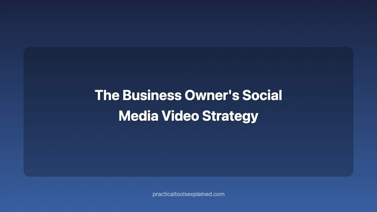 the business owner's social media video strategy
