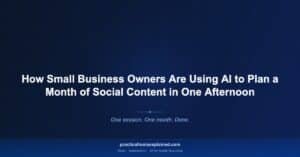 ai social media content plan one afternoon