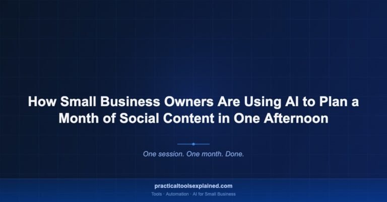ai social media content plan one afternoon