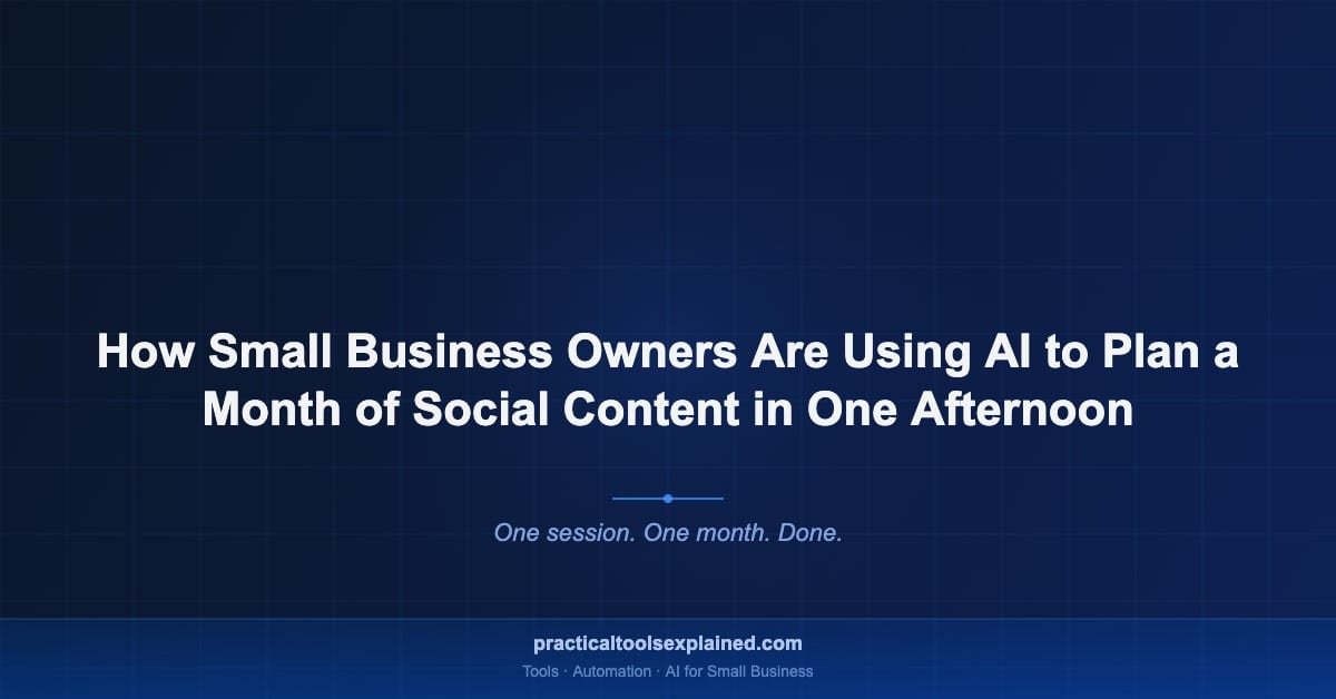 ai social media content plan one afternoon