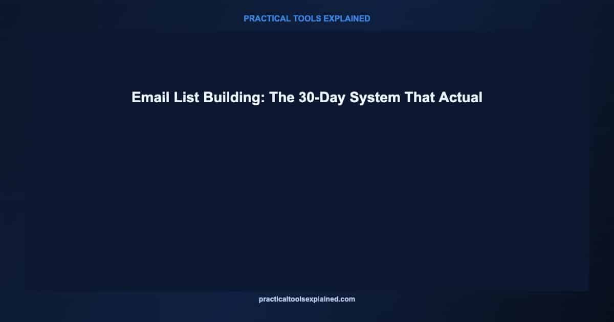 email list building 30 day system works