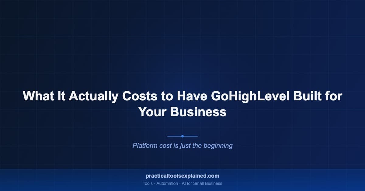 gohighlevel setup cost small business