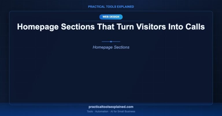 homepage sections turn visitors into calls