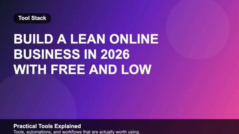 Build a Lean Online Business in 2026 with Free and Low Cost Tools featured image