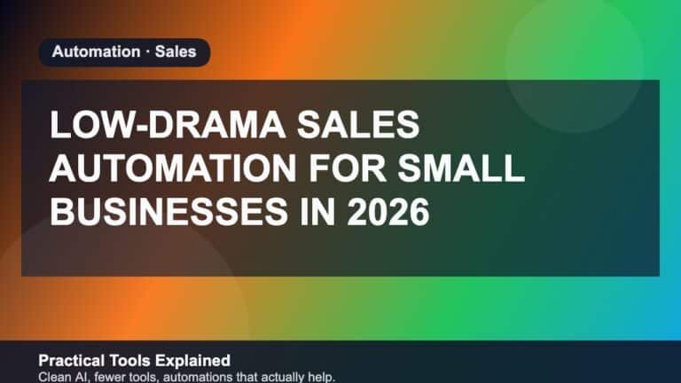 Low-Drama Sales Automation for Small Businesses in 2026 featured image