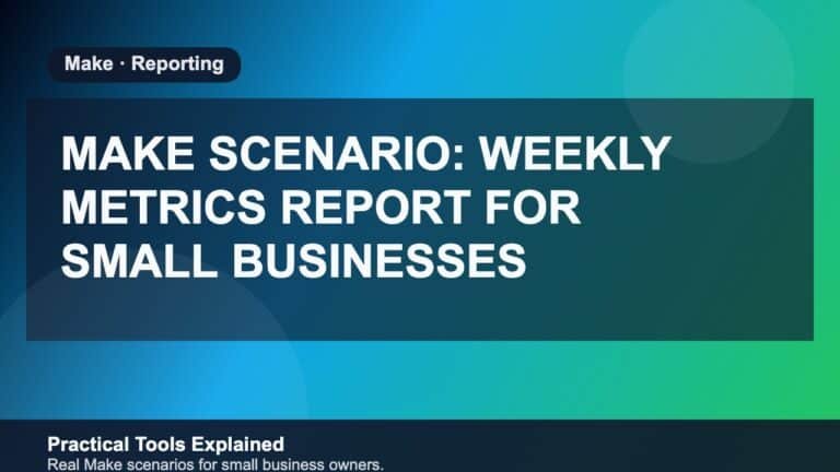 Make Scenario: Weekly Metrics Report for Small Businesses (2026) featured image