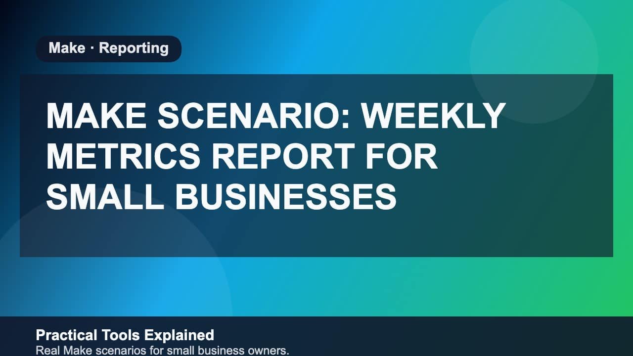 Make Scenario: Weekly Metrics Report for Small Businesses (2026) featured image