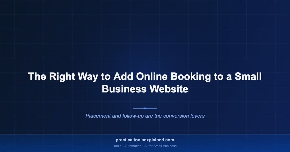 online booking small business website setup