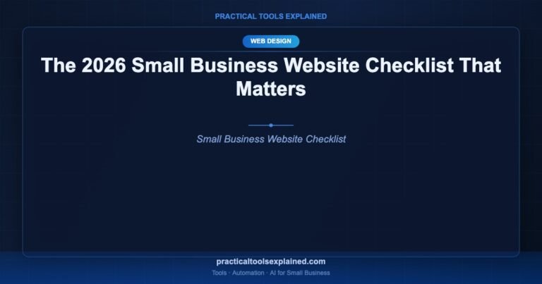 small business website checklist 2026