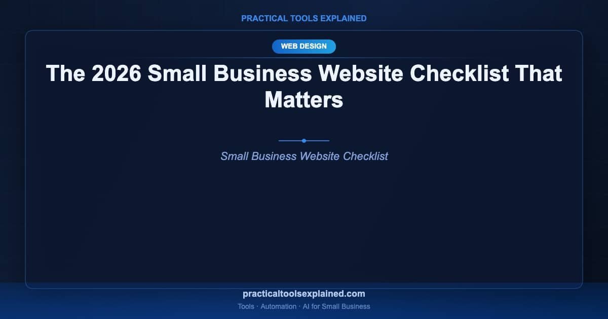 small business website checklist 2026
