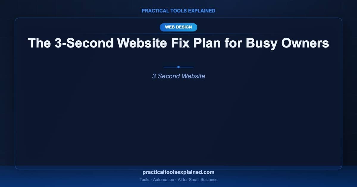 three second website fix plan
