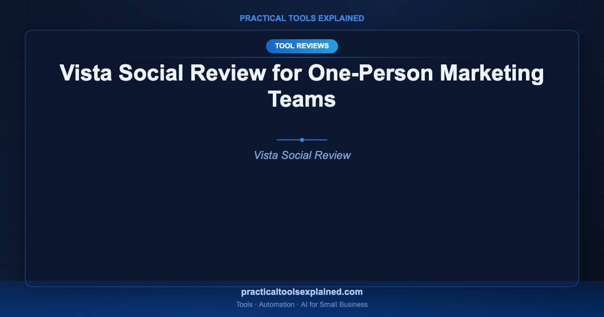 vista social review one person marketing team